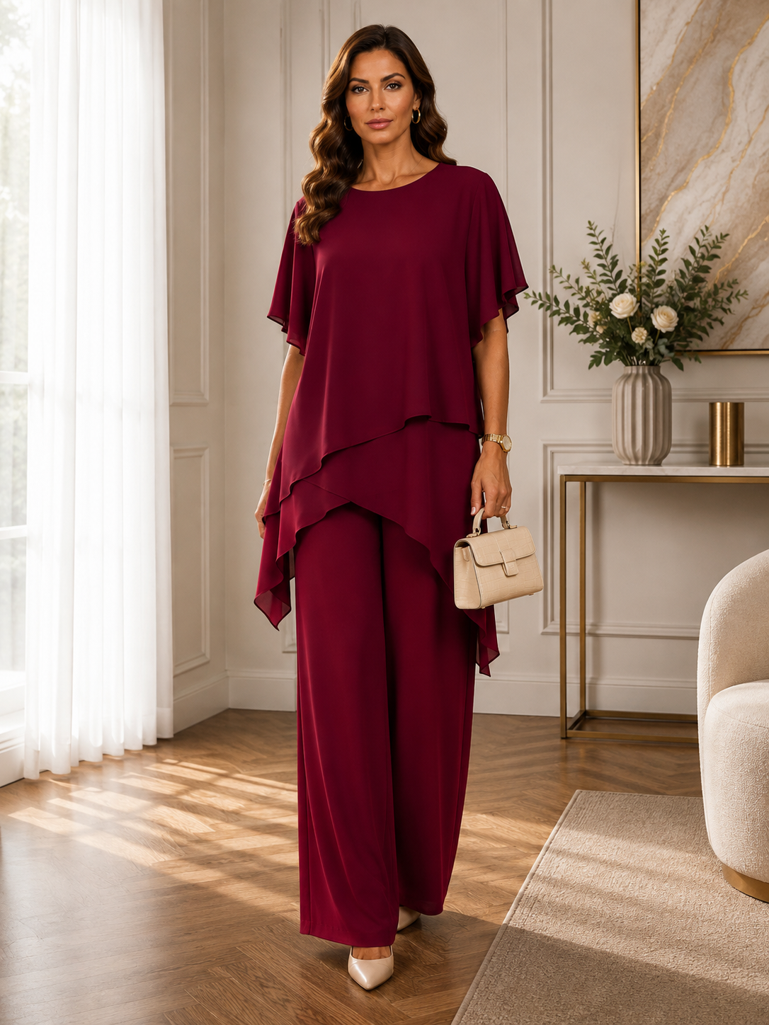 Ensemble Fluide en Mousseline Élégante