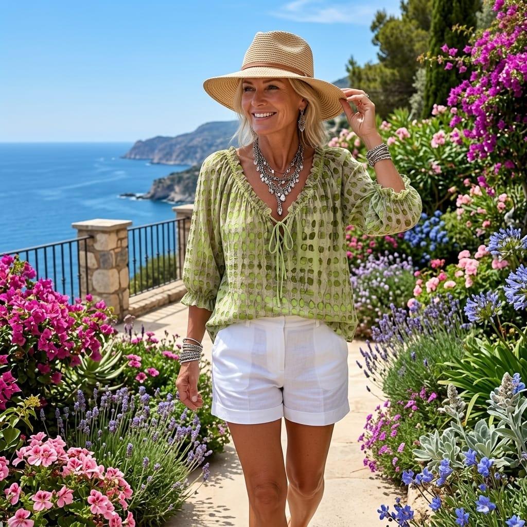 Blouse Bohème Chic à Col Noué
