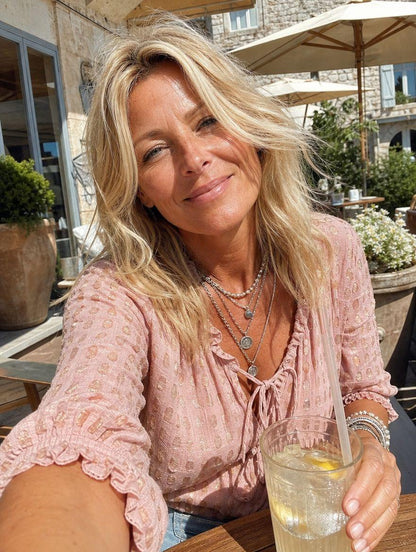 Blouse Bohème Chic à Col Noué