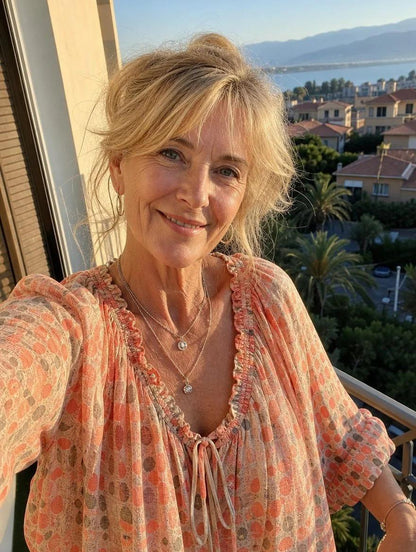 Blouse Bohème Chic à Col Noué